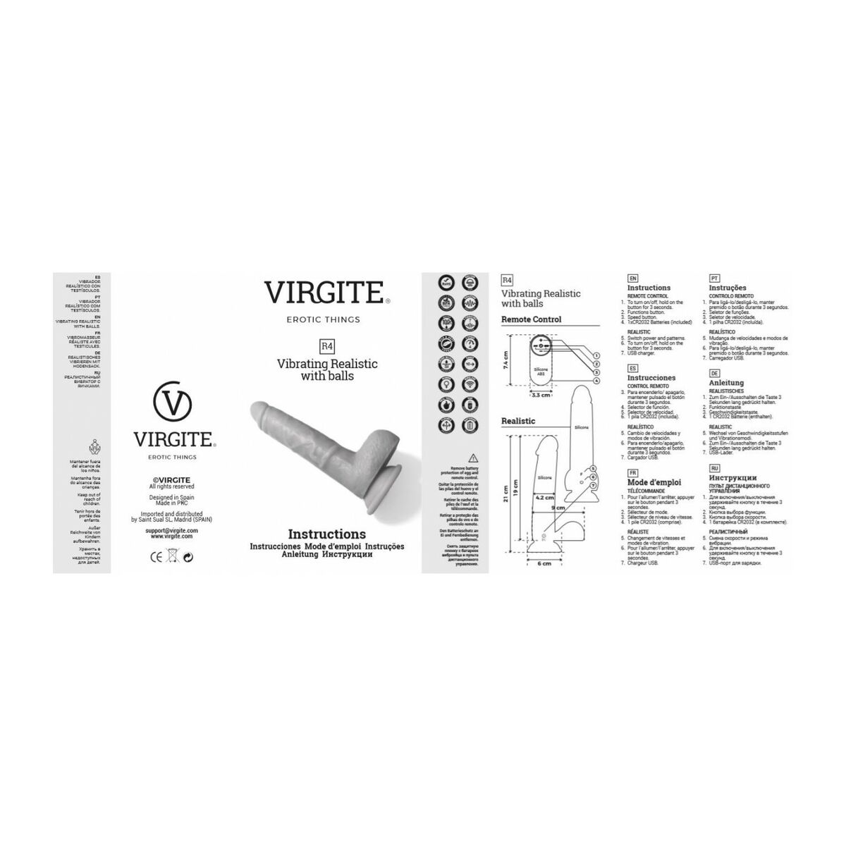 Realistlik vibraator Virgite 19 cm